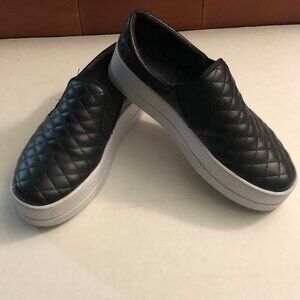 No Name Black Sneakers  -  Slip On faux Leather shoes  Size 7 1/2  CM 24